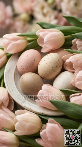 A multitude of painted Easter eggs. Visual aesthetics