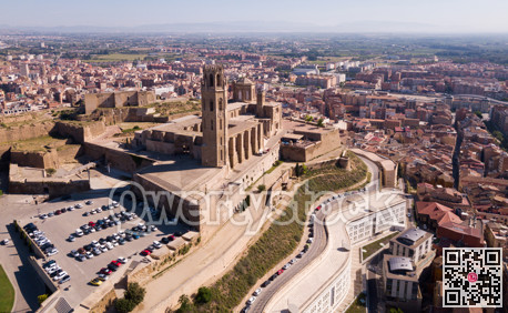 Aerial view of Cathedral of Lleida