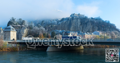 View on hills of Grenoble with Gates of France