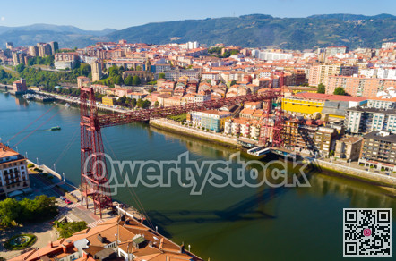Aerial view of Bizkaia suspension Bridge