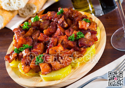 Spanish roasted pig snouts