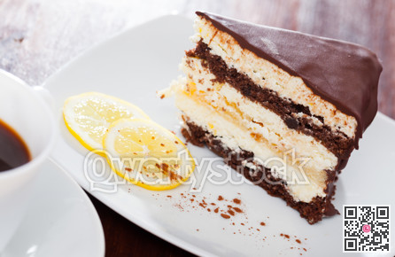 Slice of chocolate lemon cake