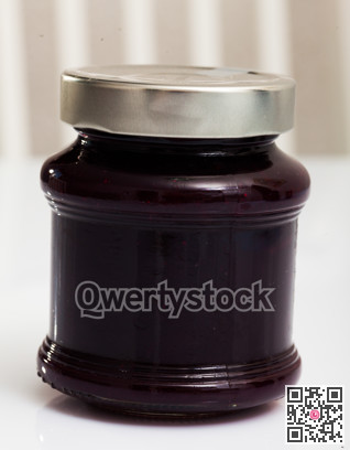 Blueberry jam in glass jar