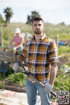 Portrait of male farmer during harvesting in field