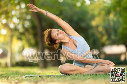 Adult woman doing yoga in lotus position