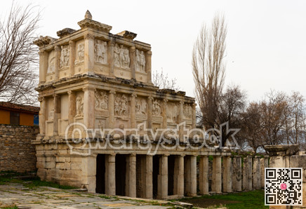 Ruins of grandiose temple Sebasteion of Aphrodisias, Caria, Turkey