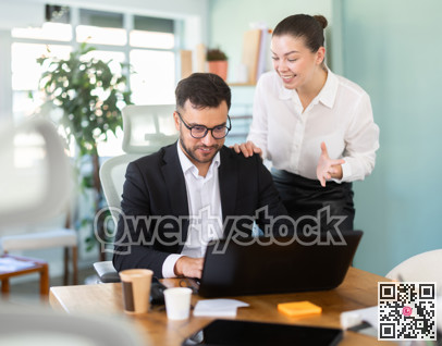 Happy managers celebrate business success. Winning stock exchange bid