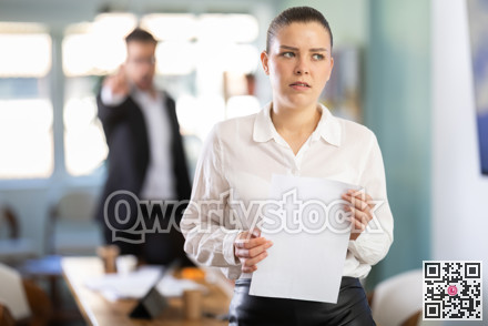 Male boss yells and throws an errant employee out of office
