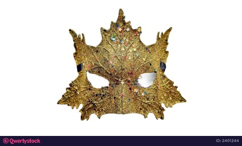 Carnival mask as a leaf on a white background photo 2401244