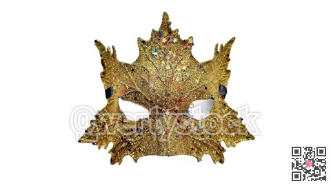 Carnival mask as a leaf on a white background photo 2401244
